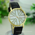 Lady gift hot sale pu leather analog digital wrist watch